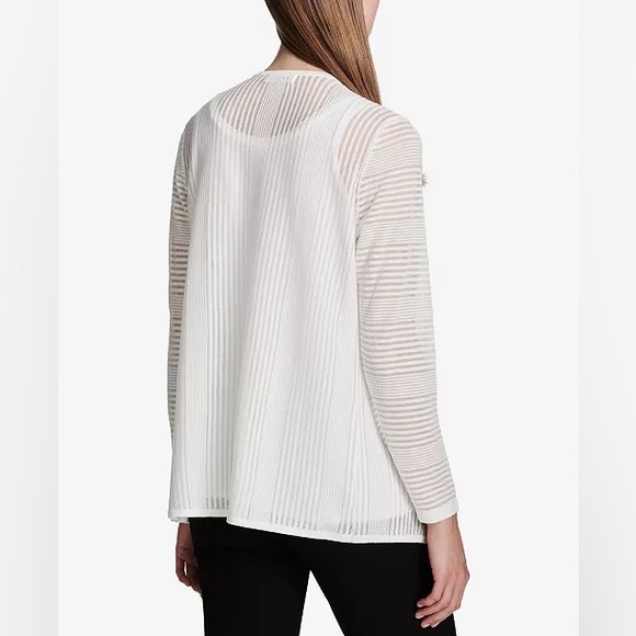 Calvin Klein Sheer Open-Front Cardigan - Picture 2 of 5